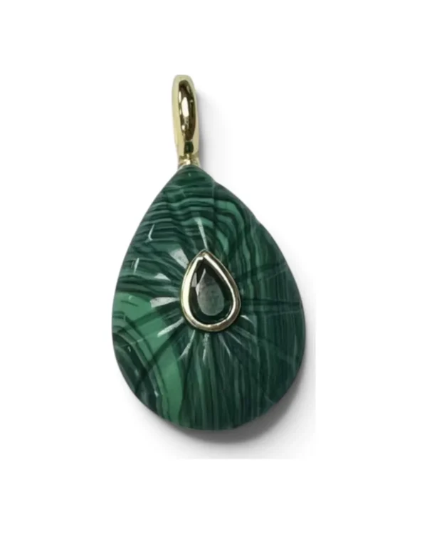 Malachite Drop Charm