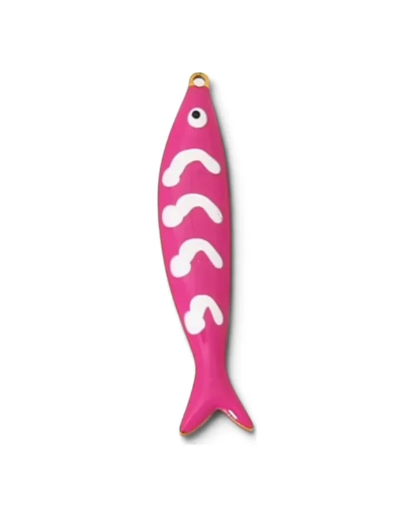 Pink Wave Enamel Fish