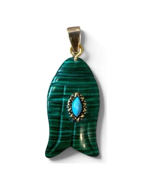 Malachite Fish Charm