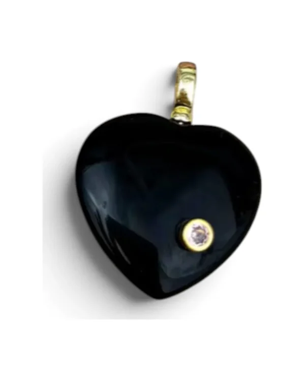 Onyx Heart Charm
